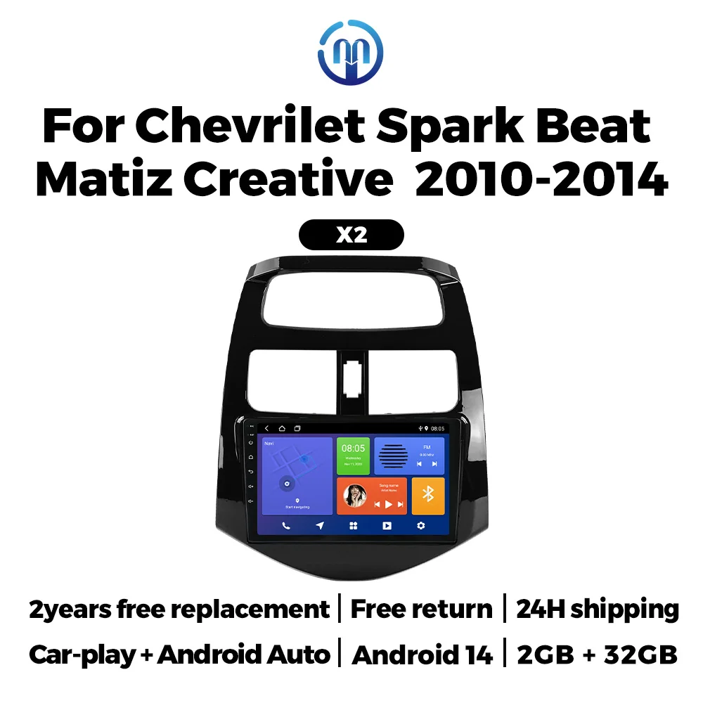 

Автомагнитола Android 2Din для Chevrolet Spark Beat Matiz Creative 2010-2014 с Carplay, GPS-навигацией, IPS-экраном, мультимедийным видеоплеером и Wi-Fi