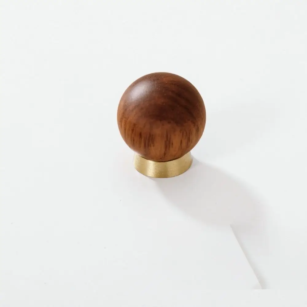 High End Walnut Wood Brass Cabinet Knobs Minimalist Pendant Drawer Pulls Modern Furniture Hardware For Wardrobe Doors