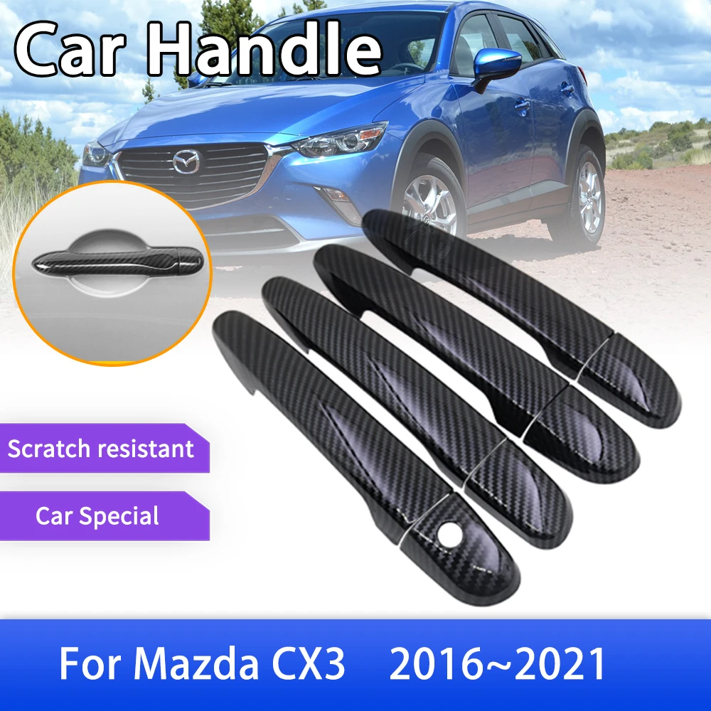 

Carbon Fiber Door Handle Cover Fit for Mazda CX-3 CX3 CX 3 2016 2017 2018 2019 2020 2021 Car Exterior Style Accessories Stickers