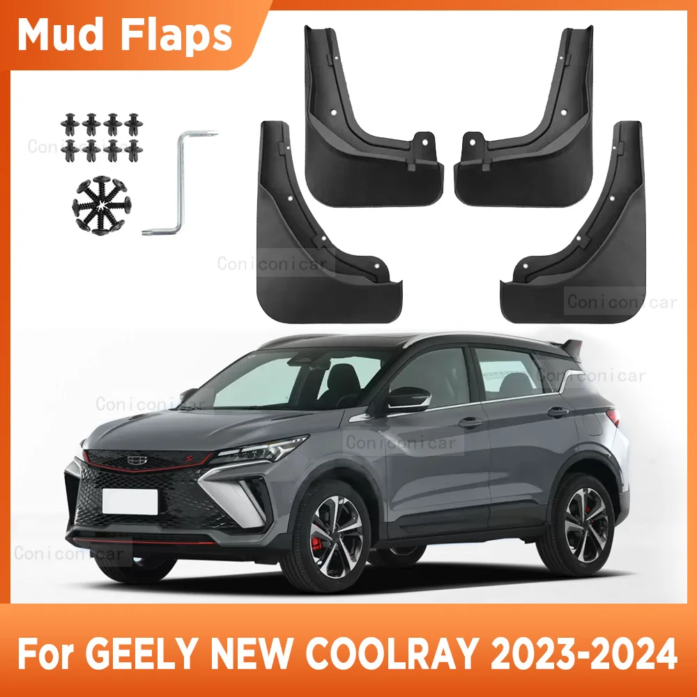 

4 шт. для GEELY NEW COOLRAY 2023 2024 Брызговики, щитки от грязи, брызговики, аксессуары для передних и задних колес