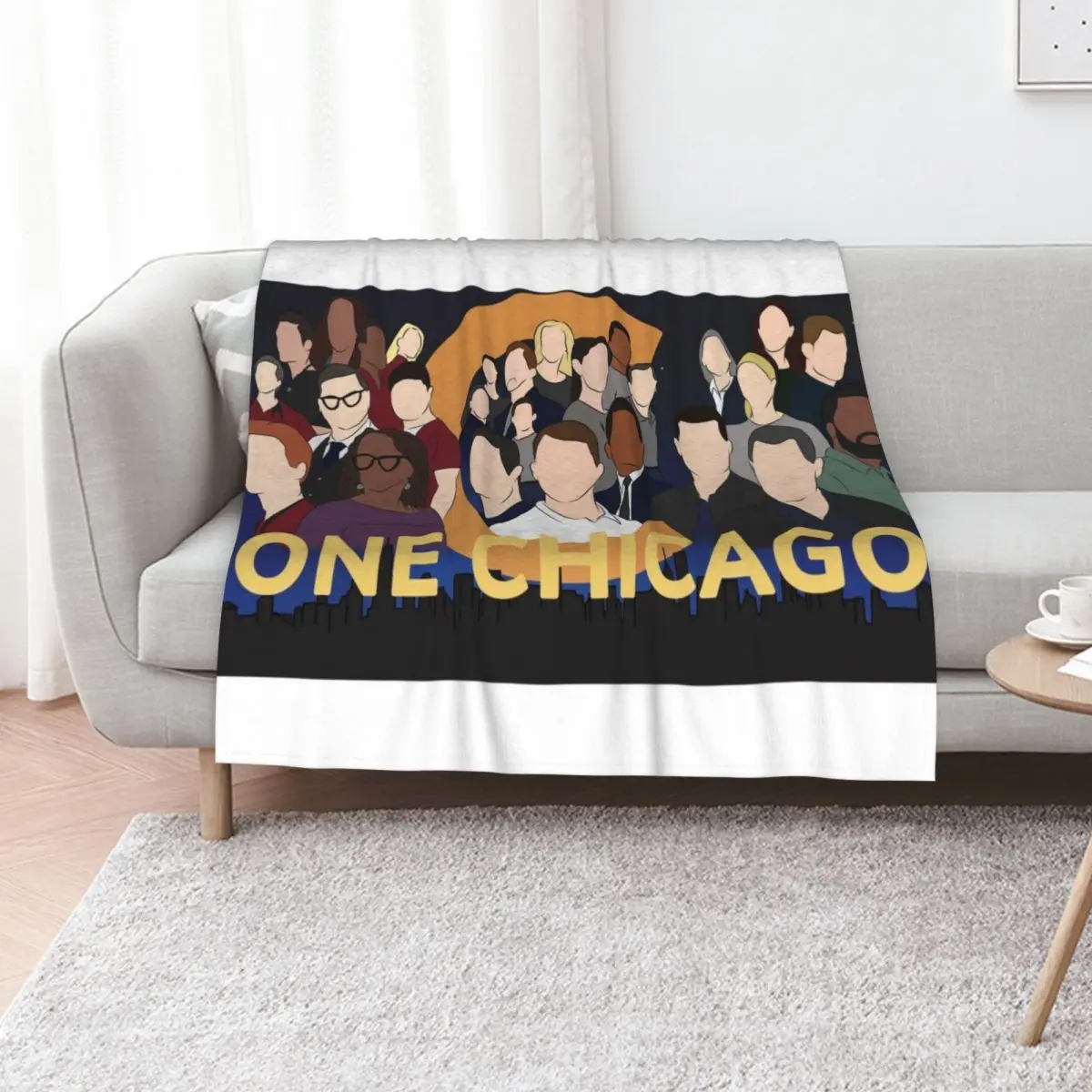

One Chicago Poster Throw Blanket warm for winter Tourist Beautifuls bed plaid Blankets