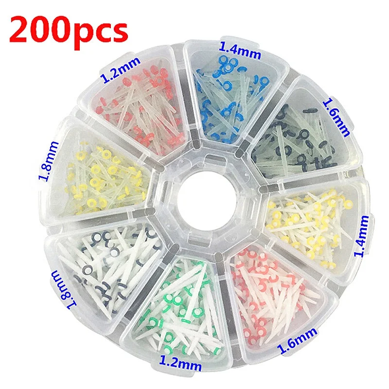Custom Dentals Fibers Posts Screw Quartz 200pcs Mixed or Single Size 1.0 1.2 1.4 1.6mm White Clear