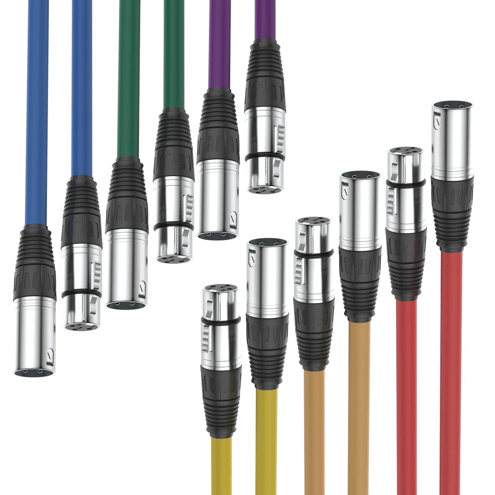 Новый 6 шт. микрофонный кабель XLR-XLR, разноцветные микрофонные патч-корды XLR «папа-мама» для микрофона, микшера, студии звукозаписи, подкастов