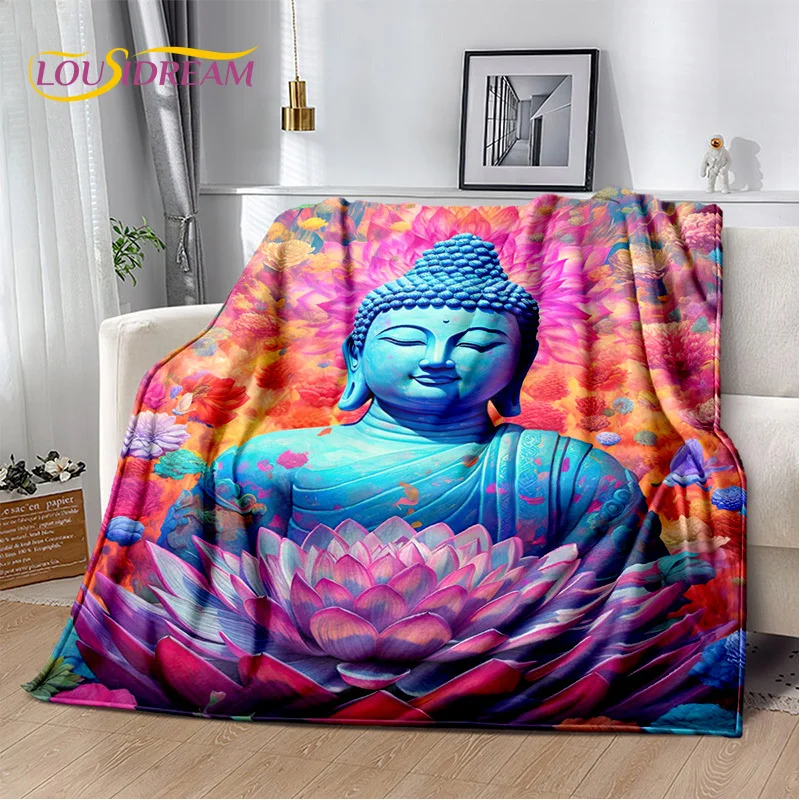 부처님 불교 종교 사규니 명상 보살, 기도하는 담요, 부드러운 던지기 담요, 가정 침실 침대 소파 커버