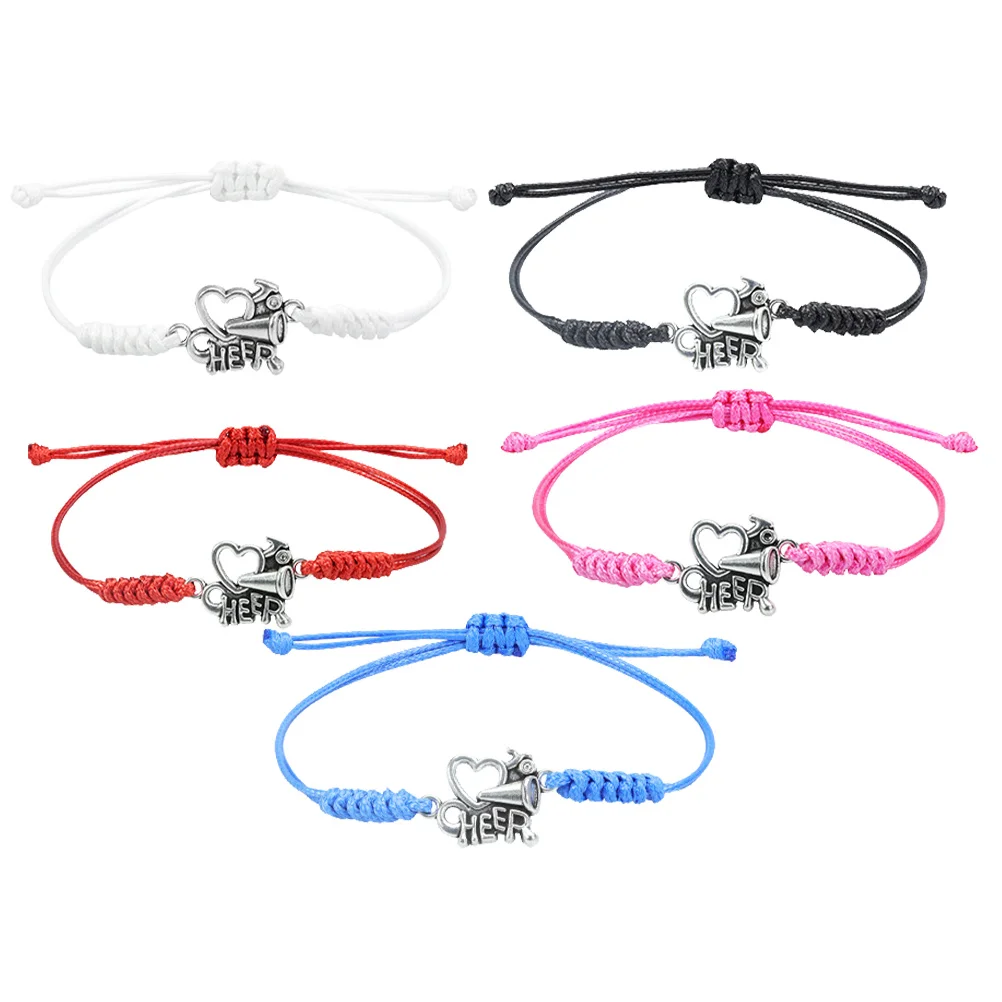 

5 Pcs Delicate Cheerleading Bracelets Zinc Alloy Rope for Women Sports Accessory