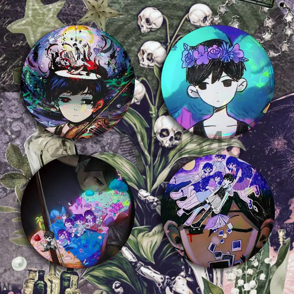 Omori Game Sunny and Mewo Badges Set  25 32 44 58 75 mm Round Customizable Wholesale Fan goods Self-made fan freebies