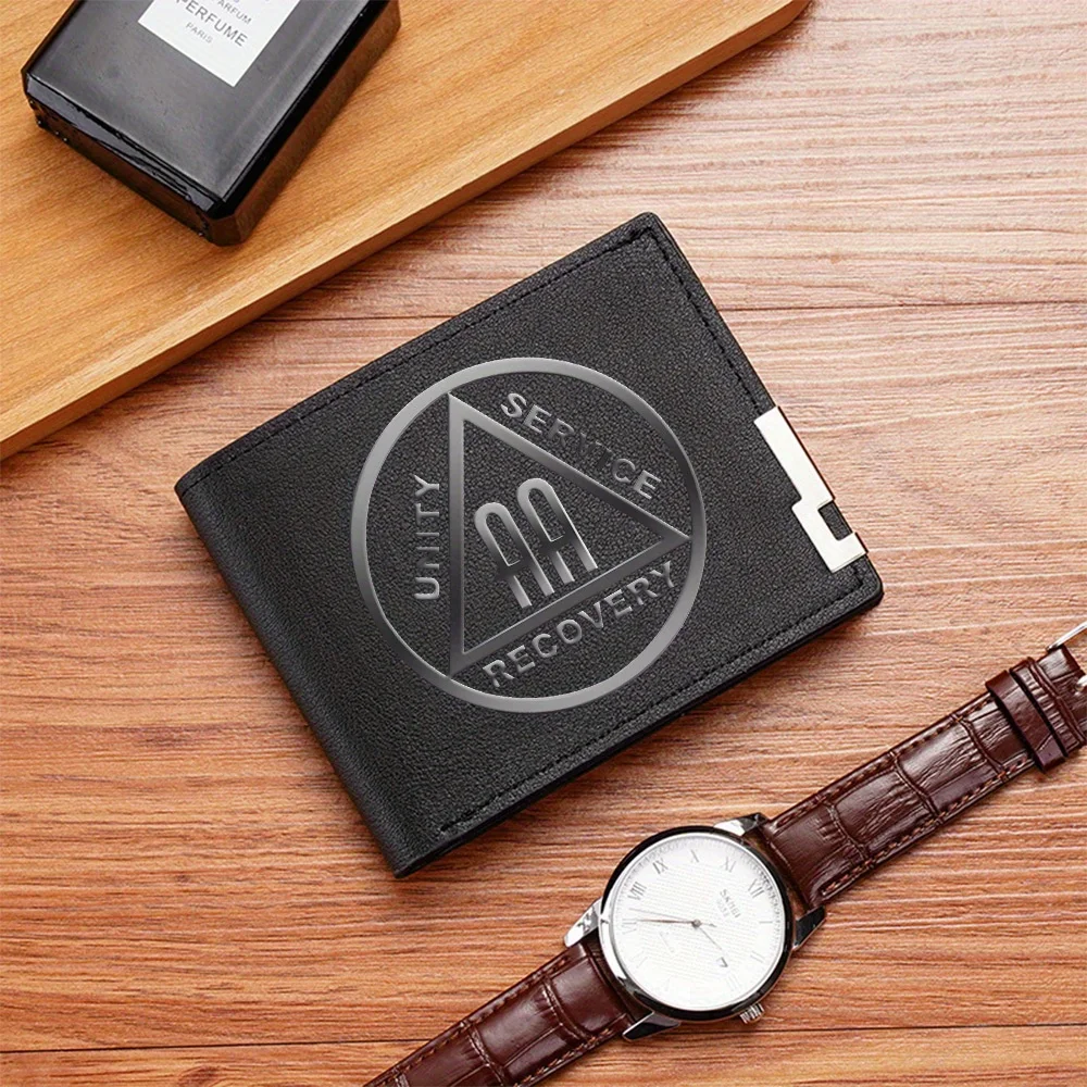 Triangle circle symbol AA recovery service unity Men's Wallet Printing Design Simple Modern Stylish Business Father's Boyfriend'