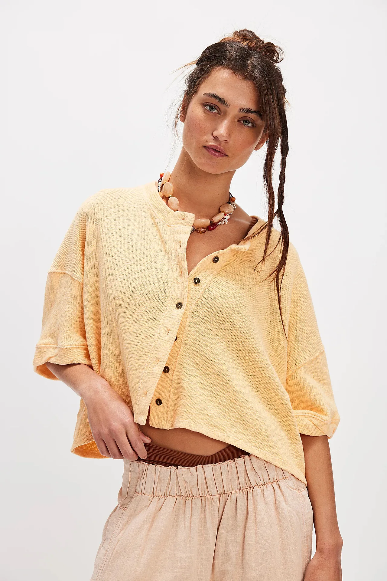 Cardigan lavorato a maglia casual da donna Maglione lavorato a maglia ampio dal design semplice a maniche lunghe per i pendolari Nuovo stile primaverile ed estivo