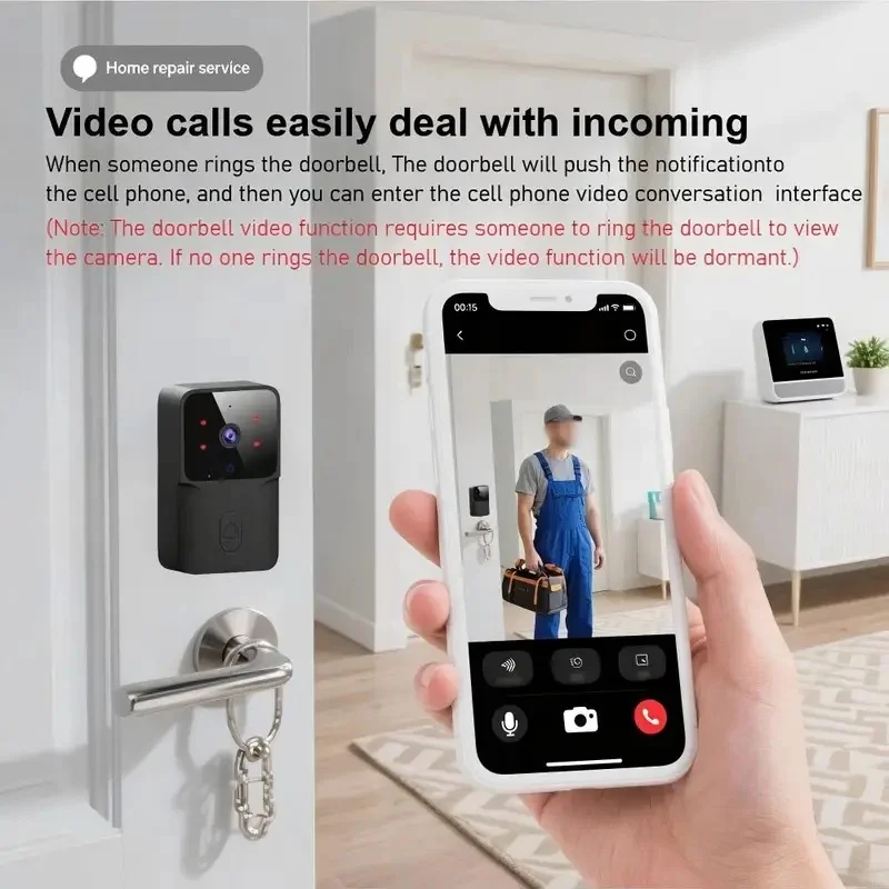 Smart WiFi Wireless doorbell IR night vision visual intercom real-time voice intercom home monitoring doorbell Easy to install