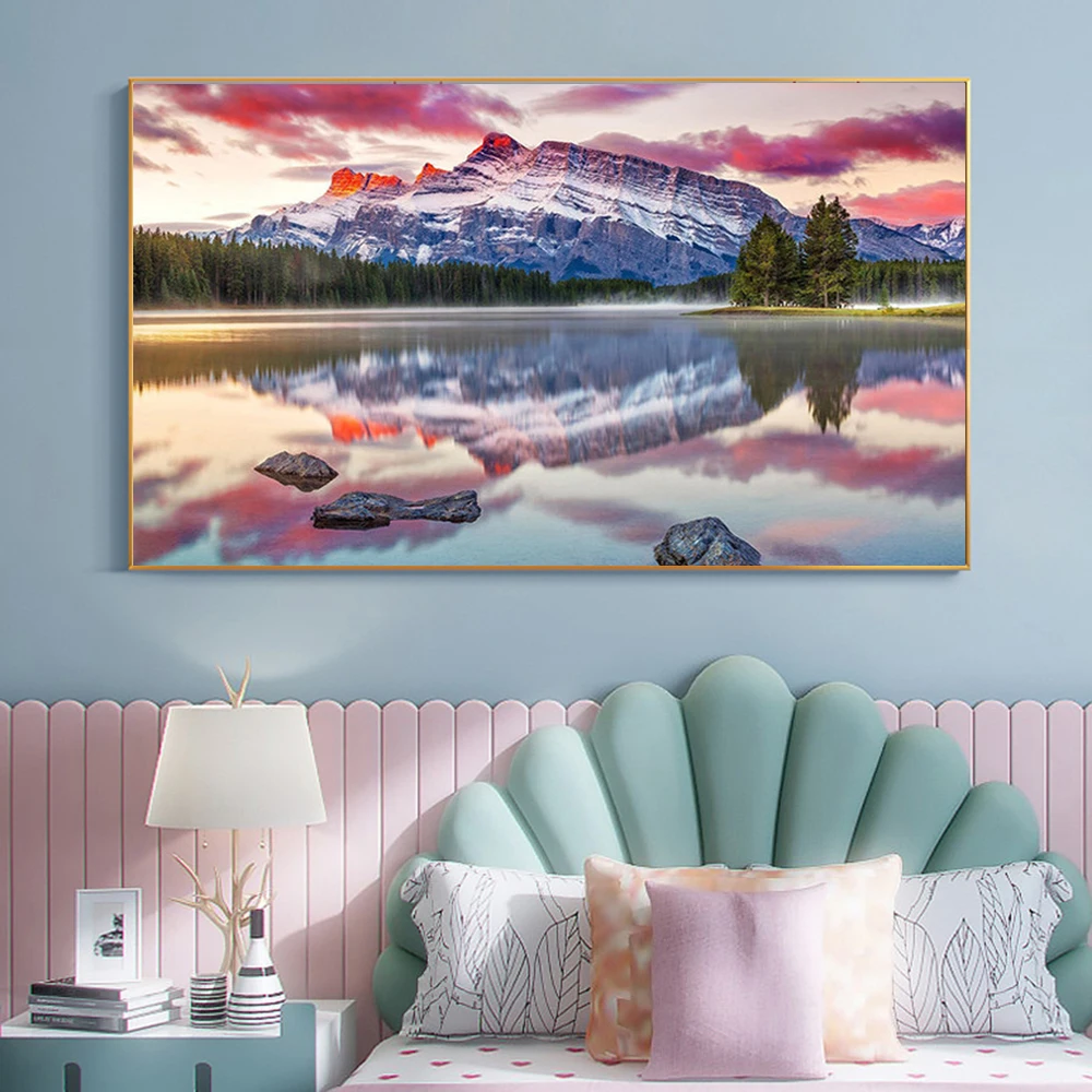 5D Full Diamond Embroidery Nature Scenery Large DIY Diamond Painting With Square Rhinestones Mountain Mosaic Diamonds Art Kits