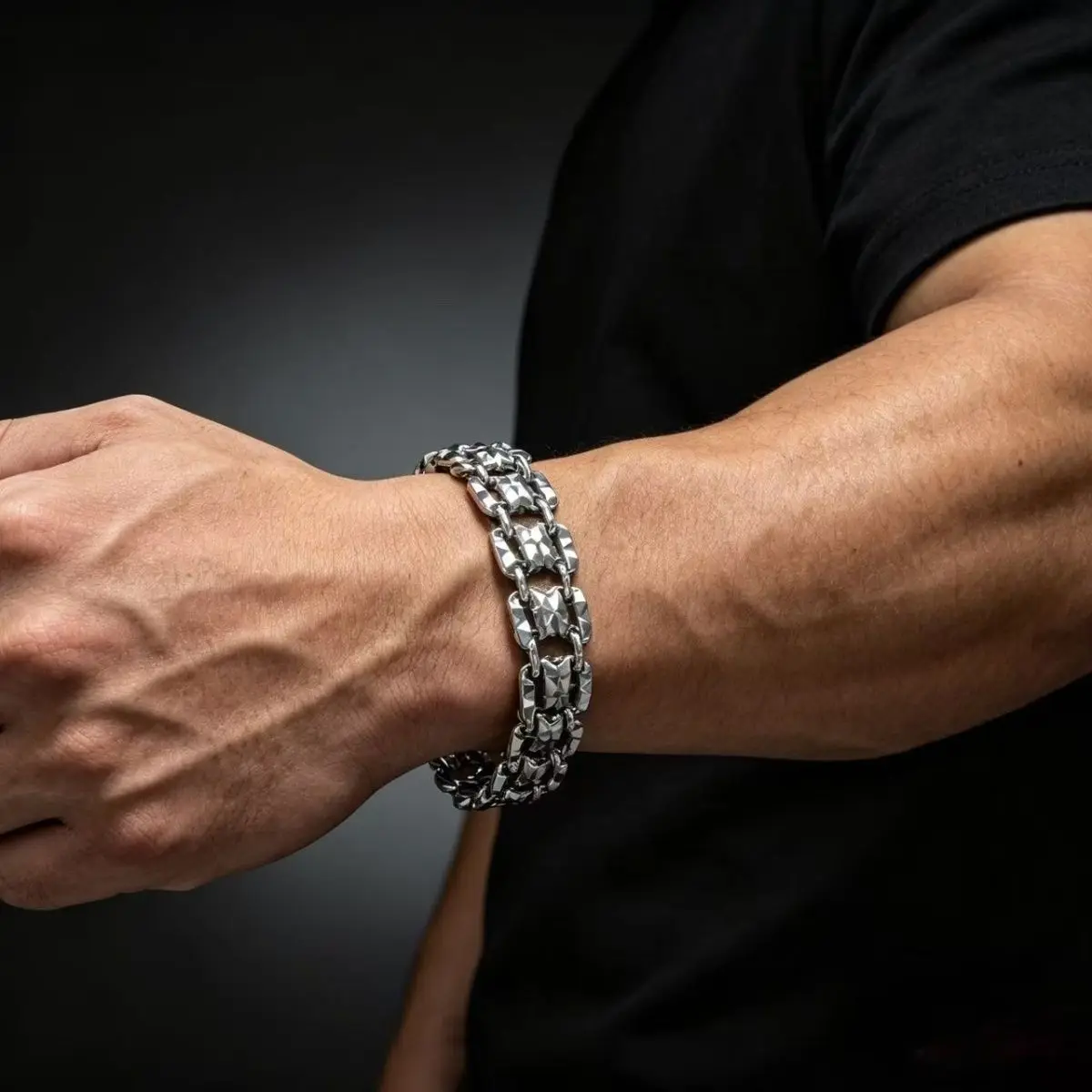 Double Layer Titanium Steel Bracelet - Bold Cool Minimalist Cuff, Unisex Ins Style, Edgy Versatile Jewelry