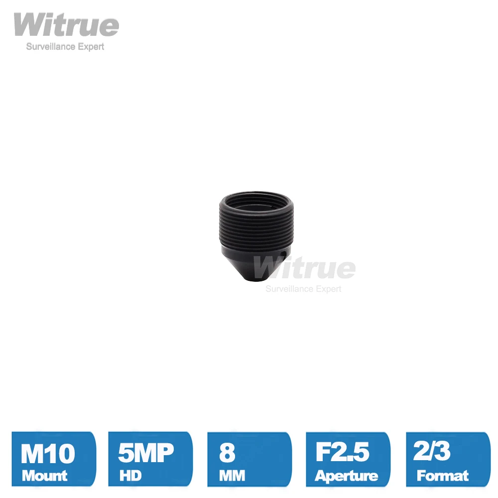 Witrue Pinhole Lens HD 5MP M10 8MM F2.5 2/3 650nm IR Filter Optional for Mini Surveillance Security CCTV Camera