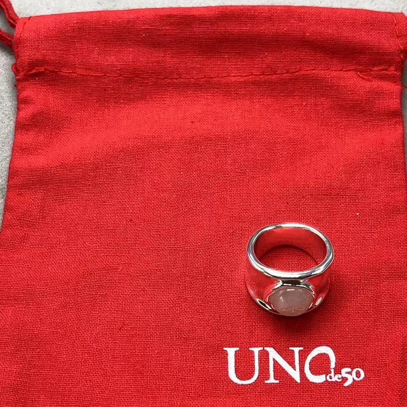 UNode50 cincin permata wanita desain sederhana Eropa dan Amerika 2023 cincin hadiah perhiasan liburan romantis dengan tas