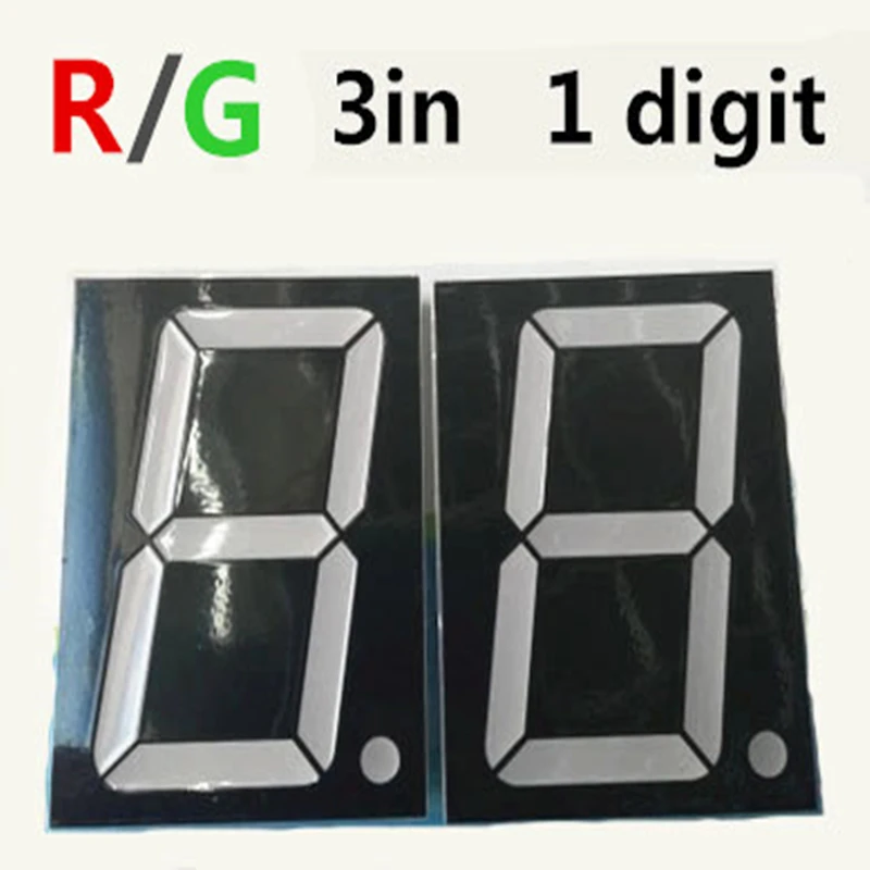 Display Digital LED Nixie Tubo, 7 Segmento, Vermelho e Cor Verde, 1 Bit, Ânodo Comum, 5PCs, 3 em, 3 em