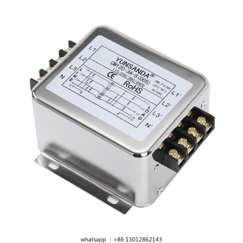 Three-phase 380V power supply filter CW12B-10A-S (005) servo frequency conversion terminal block