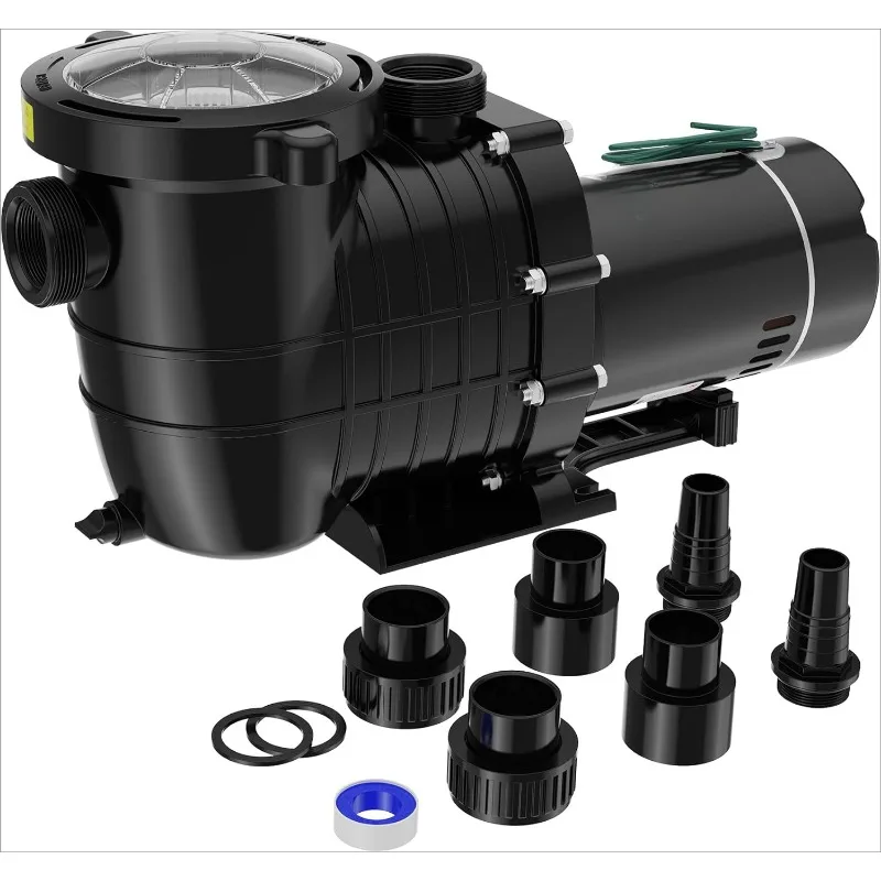 Pool Pump Above,Powerful Selfpriming Pool Pumps for Gallons Pool,Dual Voltage Swimming Pool Pump with Strainer Basket&Drain Plug