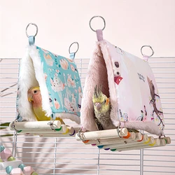 Pet Birds Parrot Soft Warm Plush Snuggle Hanging Cave Swing Toy Cage Hammock Hideaway Bird Bed Decor Little Sun Velvet Nest