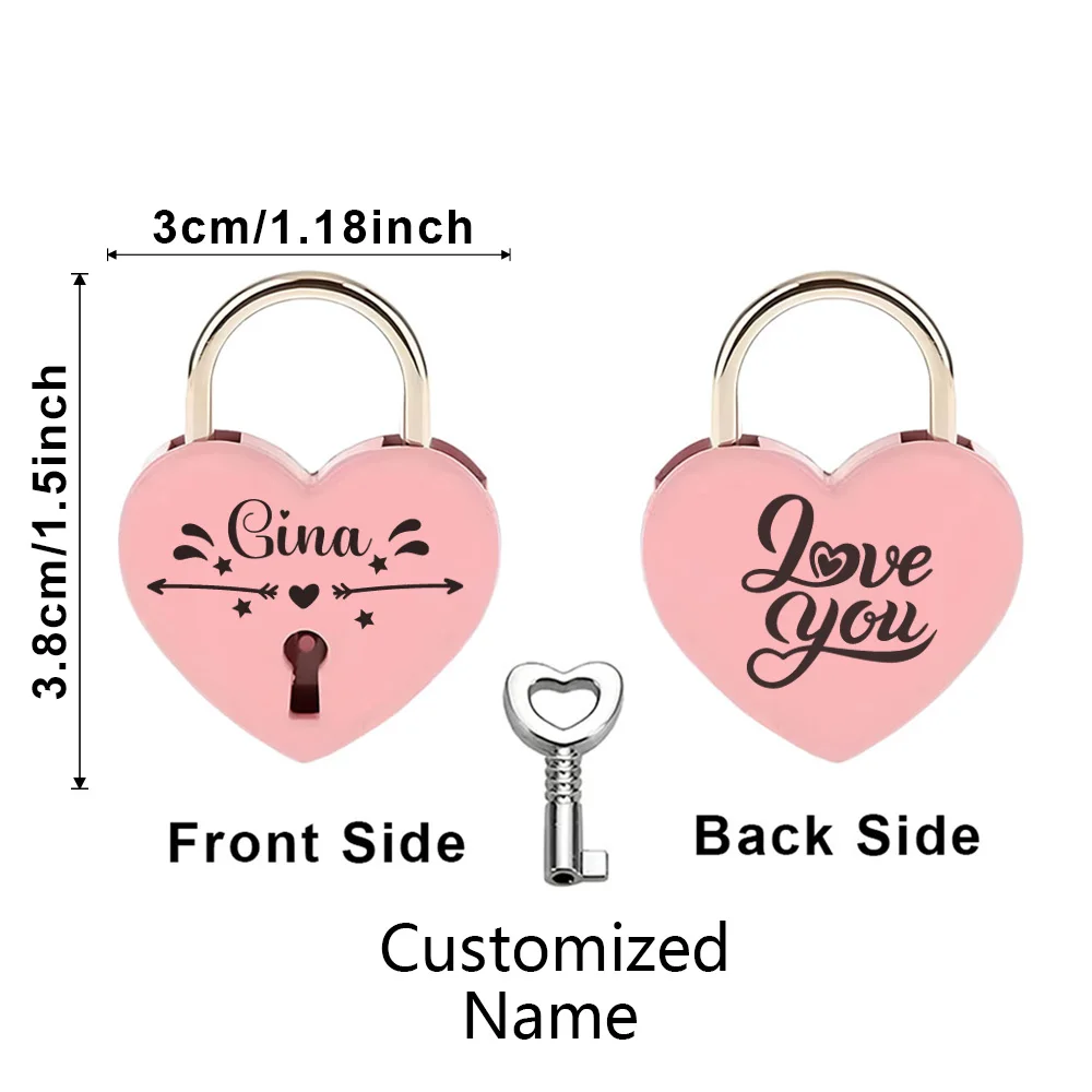 1 قطعة النجوم والسهام الممتازة اسم مخصص نقش قفل صغير على شكل قلب قفل الحب قفل أتمنى قفل الزفاف مرتبطا أقفال