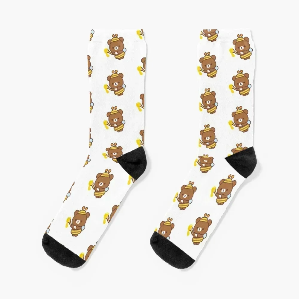 Rilakkuma Bee Socks moving stockings winter thermal gym loose Socks Man Women's
