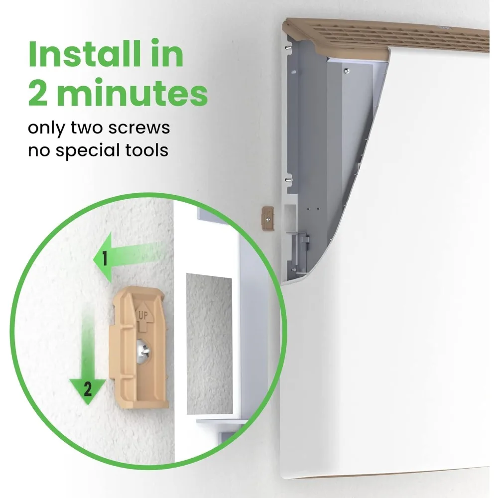 

Plug-in Electric Panel Wall Heaters for Indoor Use, Energy Efficient 24/7 Heating w/Safety Sensor Protection