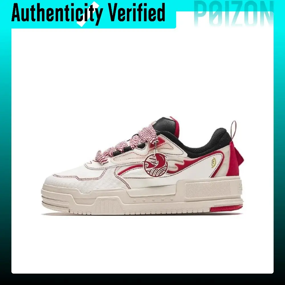 Anta Low top Skateboard Shoes Men's White Red Black 112418041-5