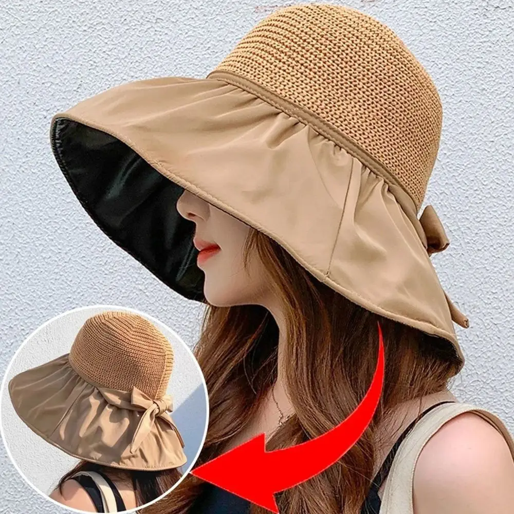 

Foldable Bucket Hat Summer UV Protection Wide Brim Sunshade Hat Breathable Outdoor Sun Cap