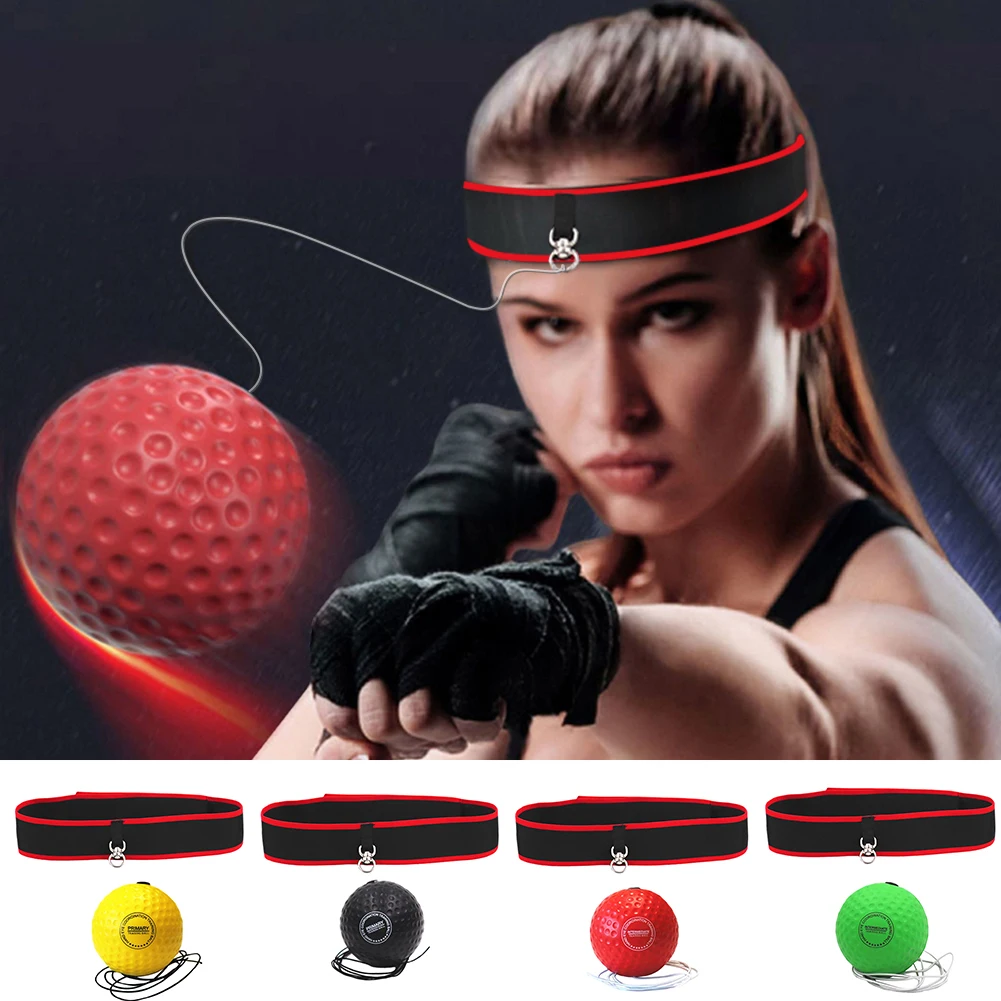 Boxing Training Ball Boxing Speed Ball Kids Boxing Equipment with Adjustable Headband Head-mounted PU Punch Ball for Boxing MMA