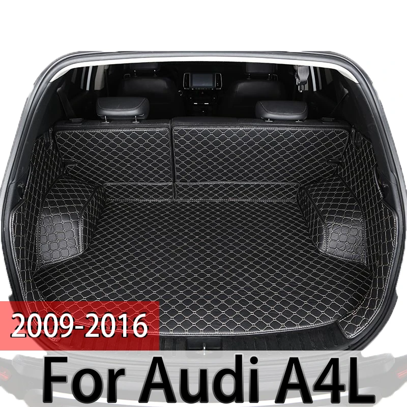 Custom Car Trunk mat for Audi A4L Sedan 2009-2016 Audi A4 No net pocket on the right side Interior details Protect the floor car