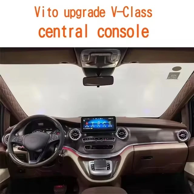 New Leather Center Console Dashboard Navigation Retrofit Connected Screen for  V-Class Metris Vito W447