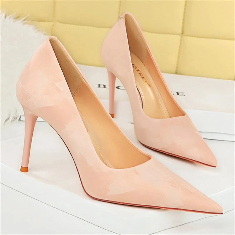 Luxury Women 10cm High Heels Classic Pumps Lady Plus Size 34-43 Wedding Bridal Stiletto Heels Blue Nightclub Party Sweet Shoes