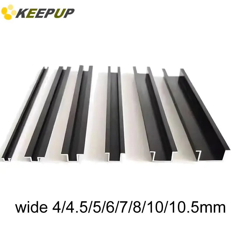 

Черный алюминиевый U-канал 6063, с кромкой, ширина направляющей 4-10,5 мм, U-образный алюминиевый слот для карты расширения для светодиодной ленты