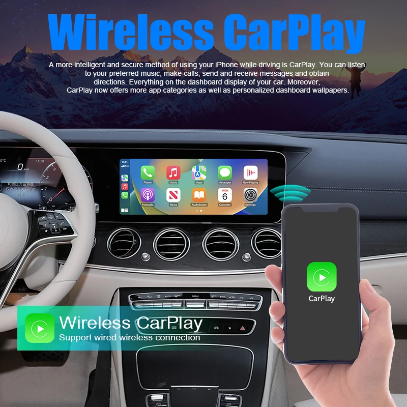 2024 Wireless CarPlay Android Auto For Mercedes Benz A B C E CLS CLA GLA GLB Class NTG6.0 2018-2022 With Mirror Link Airplay