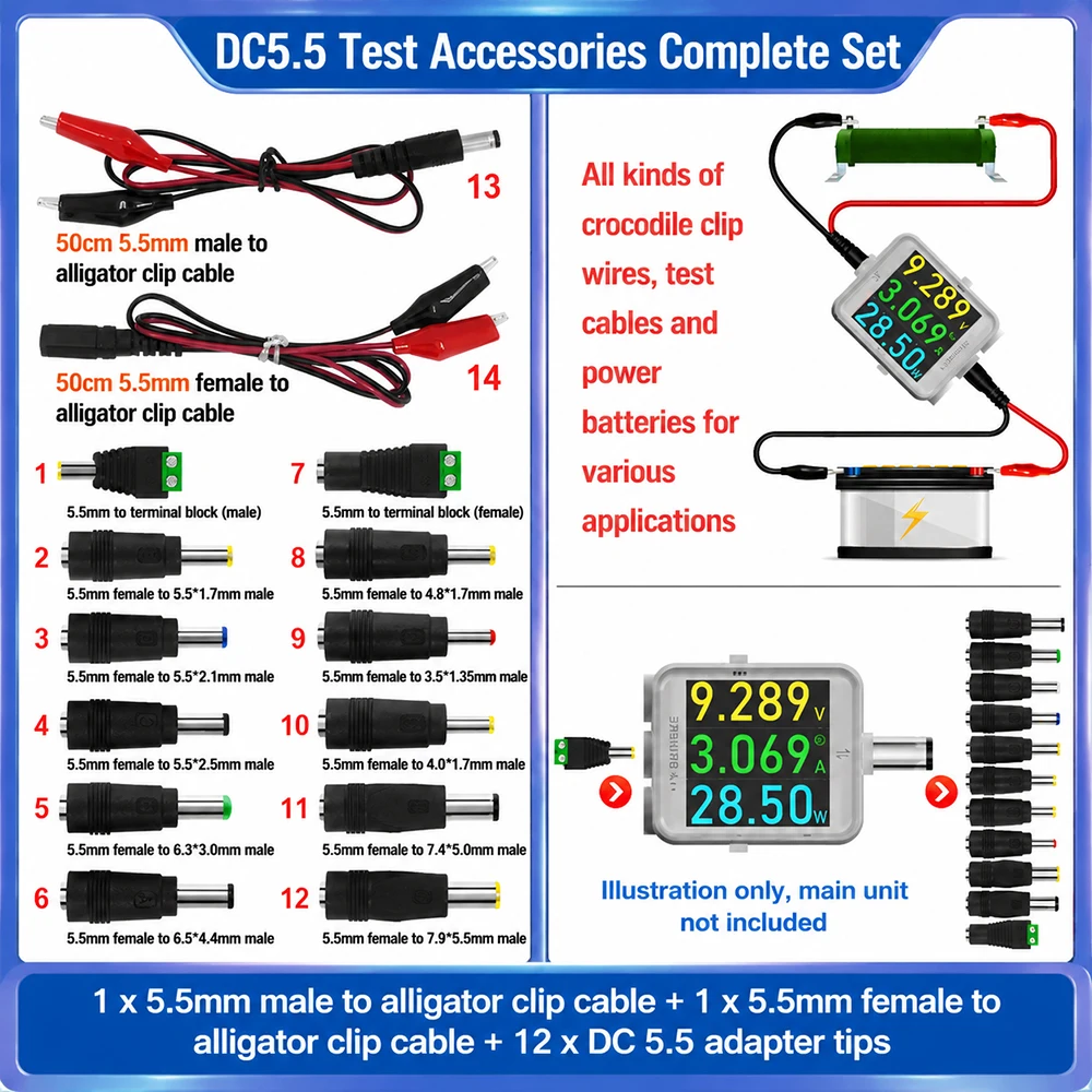 B50 DC 4,5–80 V 0–6 A 0–600 W Hochpräzises digitales Spannungs-, Strom- und Leistungsmessgerät DC5.5 Tester 5517/5521/5525 Multimeter – Detail 26