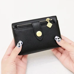 Fashionable PU Leather Women's Wallet Portable Double Fold Short Women's Money Bag Multi functional Small Coin CardHolder Wallet
