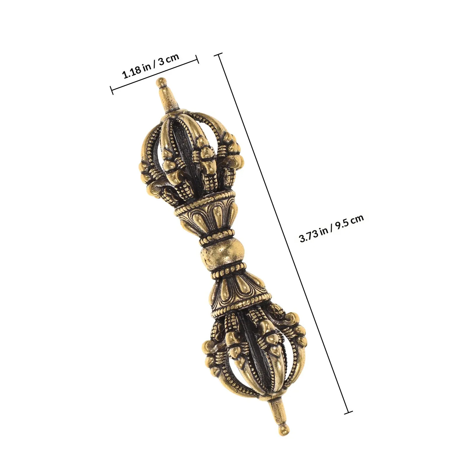 Brass Vajra Pestle Ornament Small Delicate Retro Tibetan Buddhism Decorative Pestle Craft for Housewarming Gift Home Office Mall