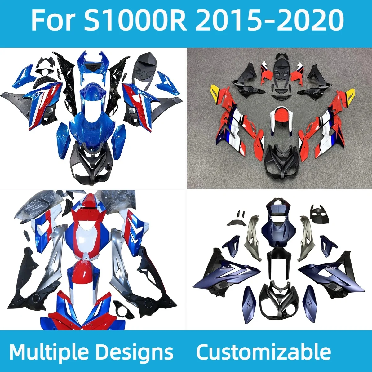 

S 1000R 2015-2020 Полные обтекатели для BMW S1000R 15-20 Prime ABS пластик Комплект обтекателей для мотоцикла