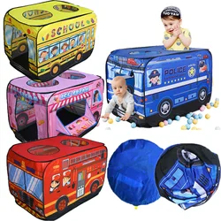 Tenda per bambini tenda da gioco Popup giocattolo casa da gioco pieghevole all'aperto camion dei pompieri auto della polizia gioco casa tenda per autobus gioco all'aperto al coperto