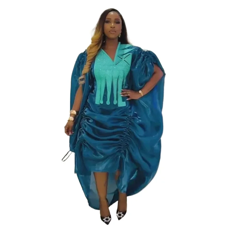 

Женское платье больших размеров из 2 предметов в африканском стиле Дашики Анкара, свадебное платье, кафтан, комплект халатов Бубу, Анкара, Турция, наряды