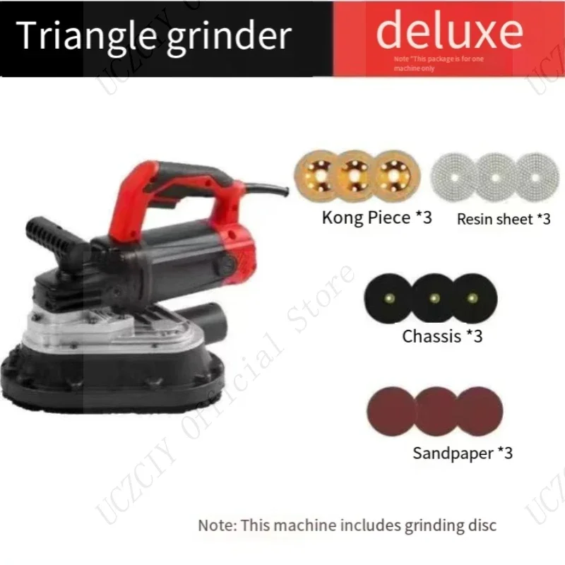 Small Portable Concrete Grinder Industrial Floor Wall Polisher Hand Held Edge Grinding Polishing Machine  240mm*3 Discs