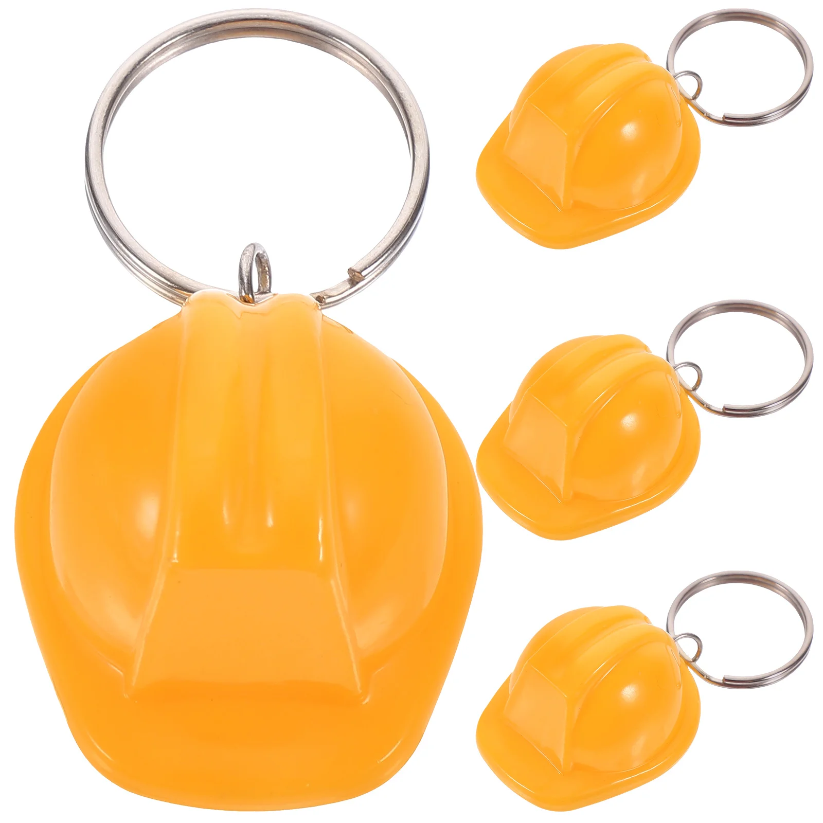 4 Pcs Hard Hat Keychain Keychains Women Car Accessories Halloween for Girls Zinc Alloy Plastic Cute Aesthetic Man Rings