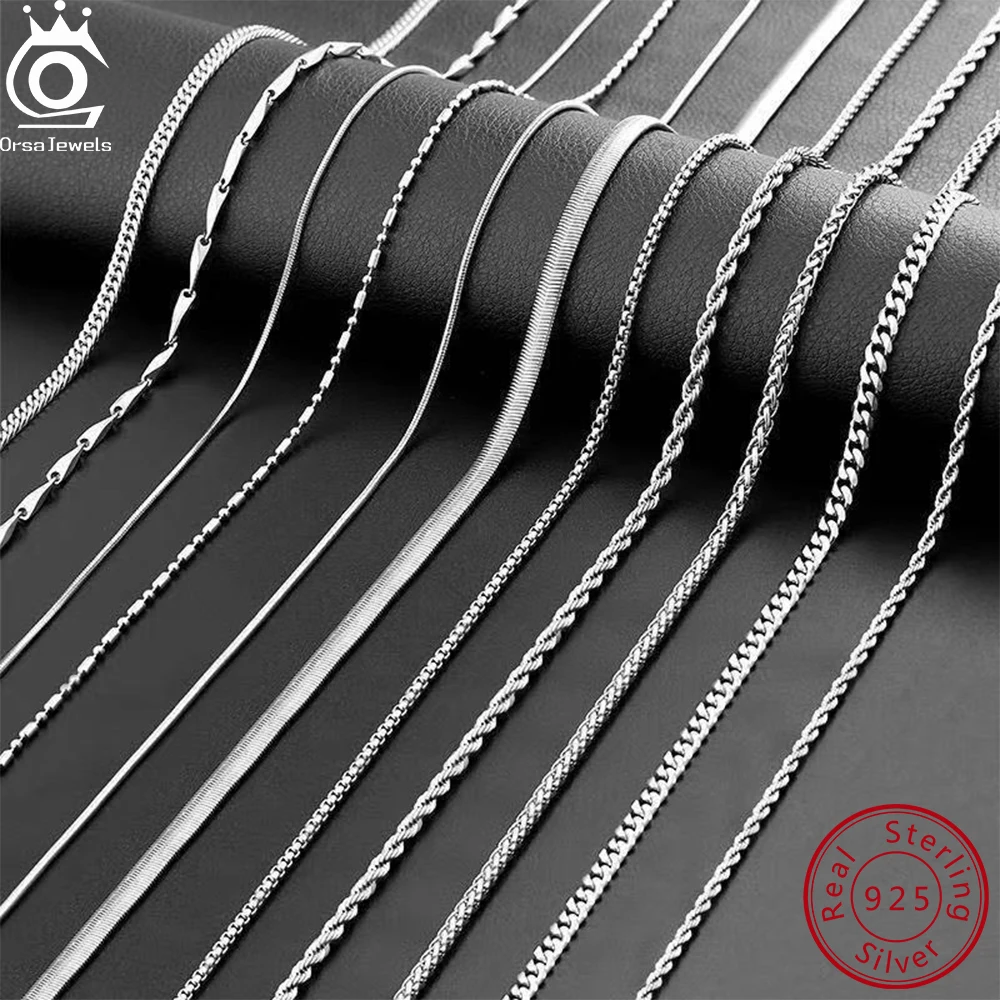 ORSA JEWELS Стерлингового Сере – обзор и цена 925 Sterling Silver Chain Necklace Men