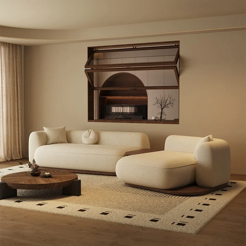Medieval wabi-sabi wind solid wood floor sofa club small apartment beauty salon hotel lobby B & B rest area reception