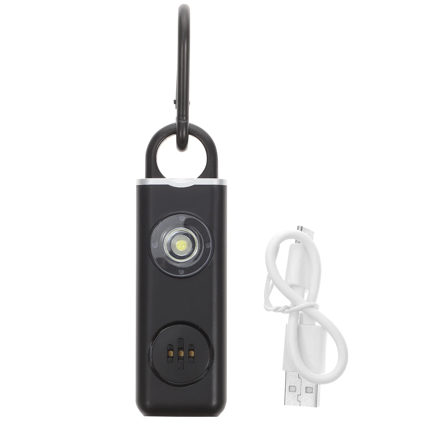 Rechargeable Personal Alarm Keychain 130Db LED Safety for Elderly Children Emergency