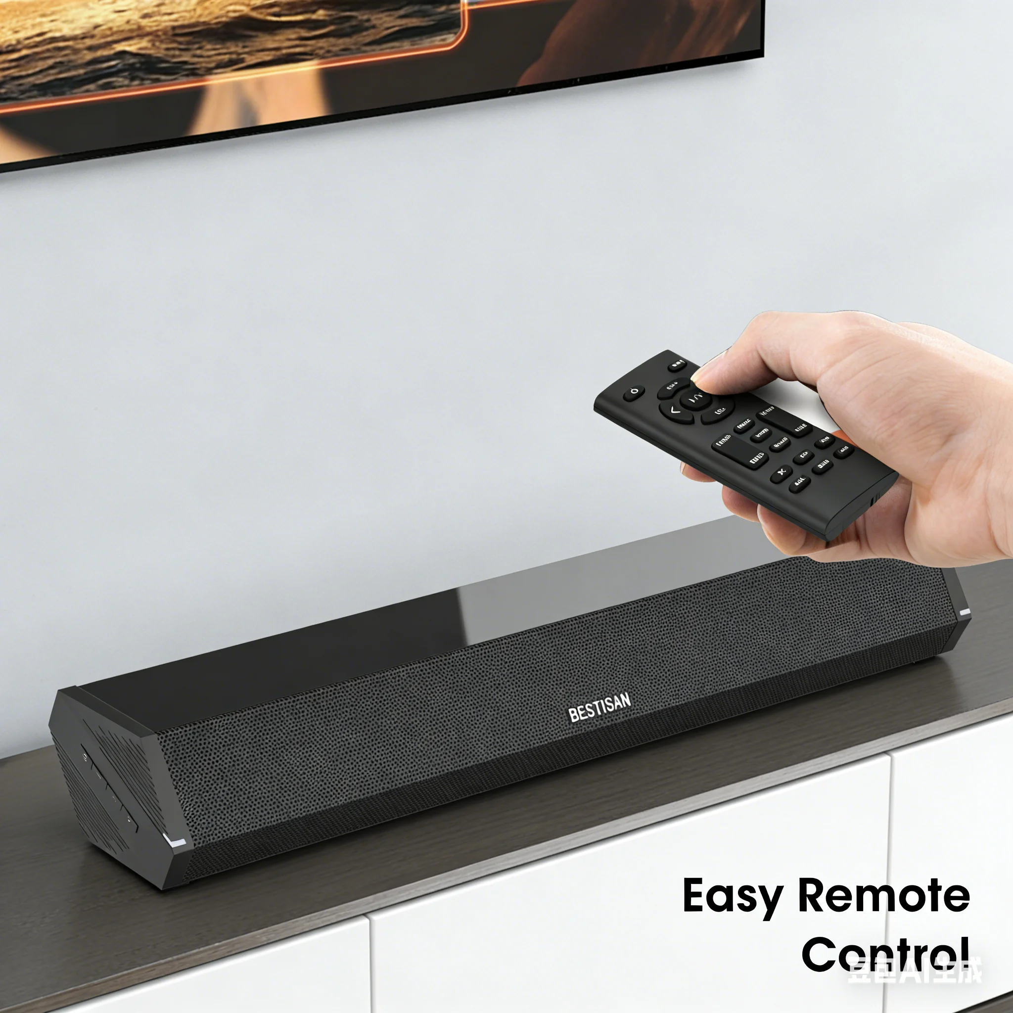 

SE07 Portable Soundbar with 50W Powerful Sound,Bluetooth 5.0 & Wired Inputs, Compact Home Theater Speaker for TV/Movies/Music