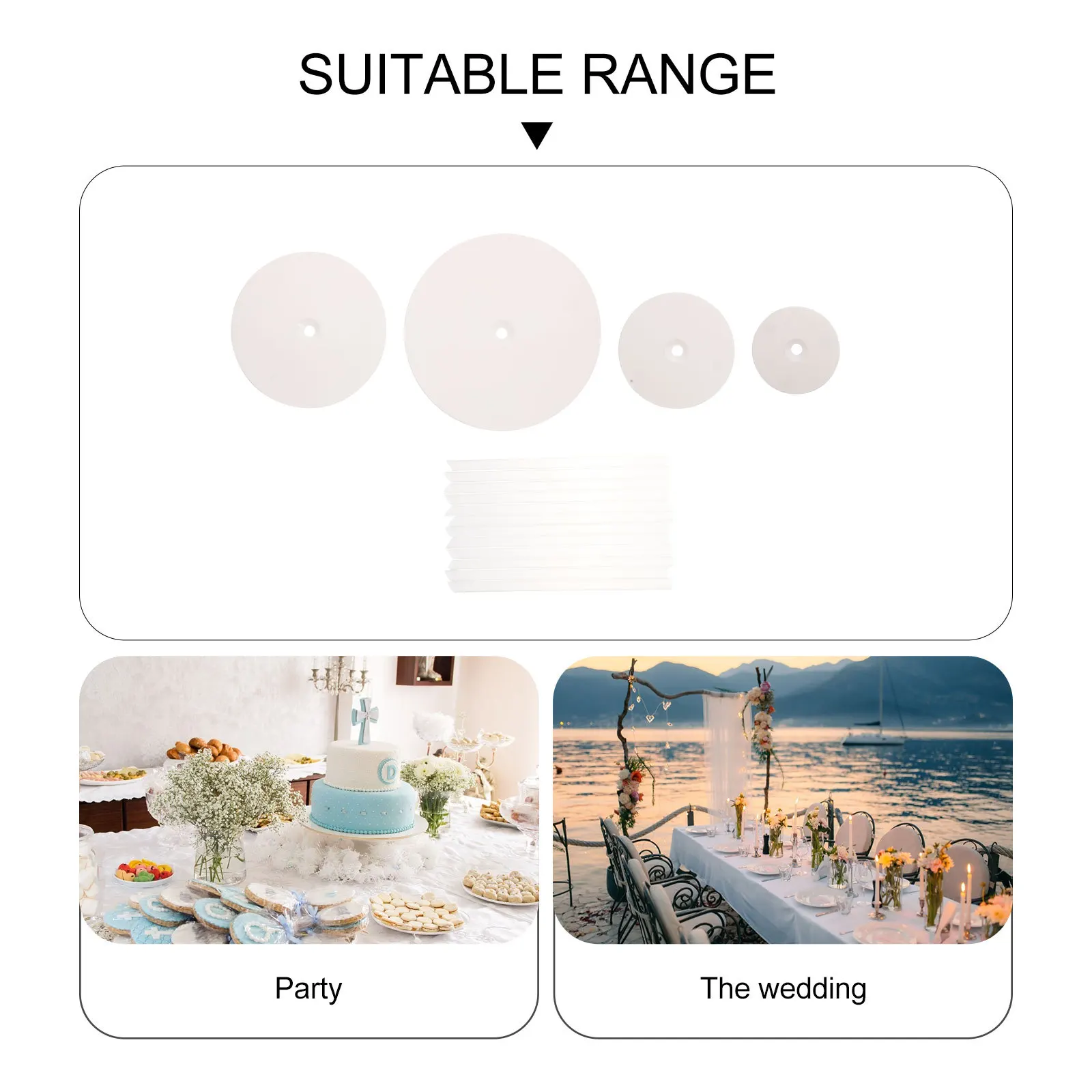 

4 set Tier Supports 4 Sets Reusable Plastic Dowel Rods For Multilayer Construction Cake Stands Set Wedding Cake Divider Board