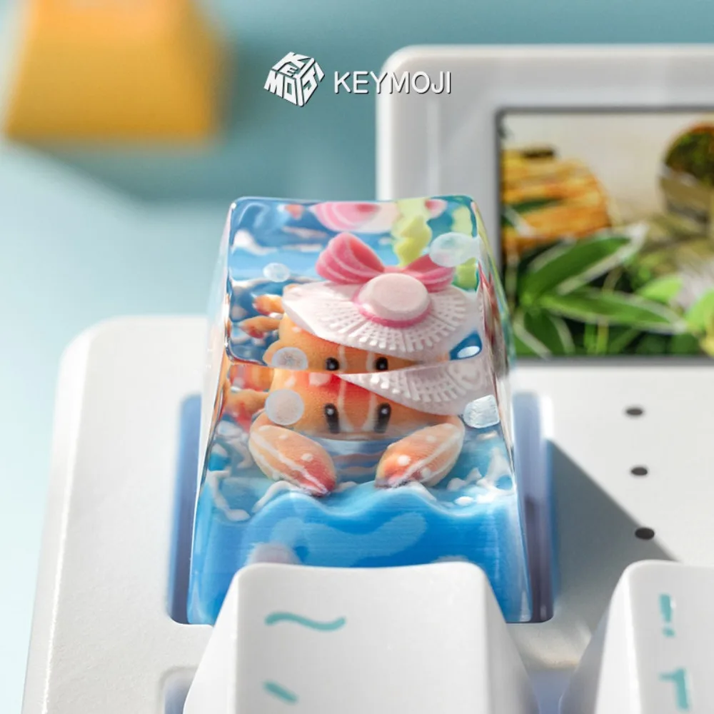 Pool Party Theme Keycaps Custom Cute Personality ESC 1u Resin Point Artisan Anime Key Caps Keyboard Cartoon Gaming Accessories