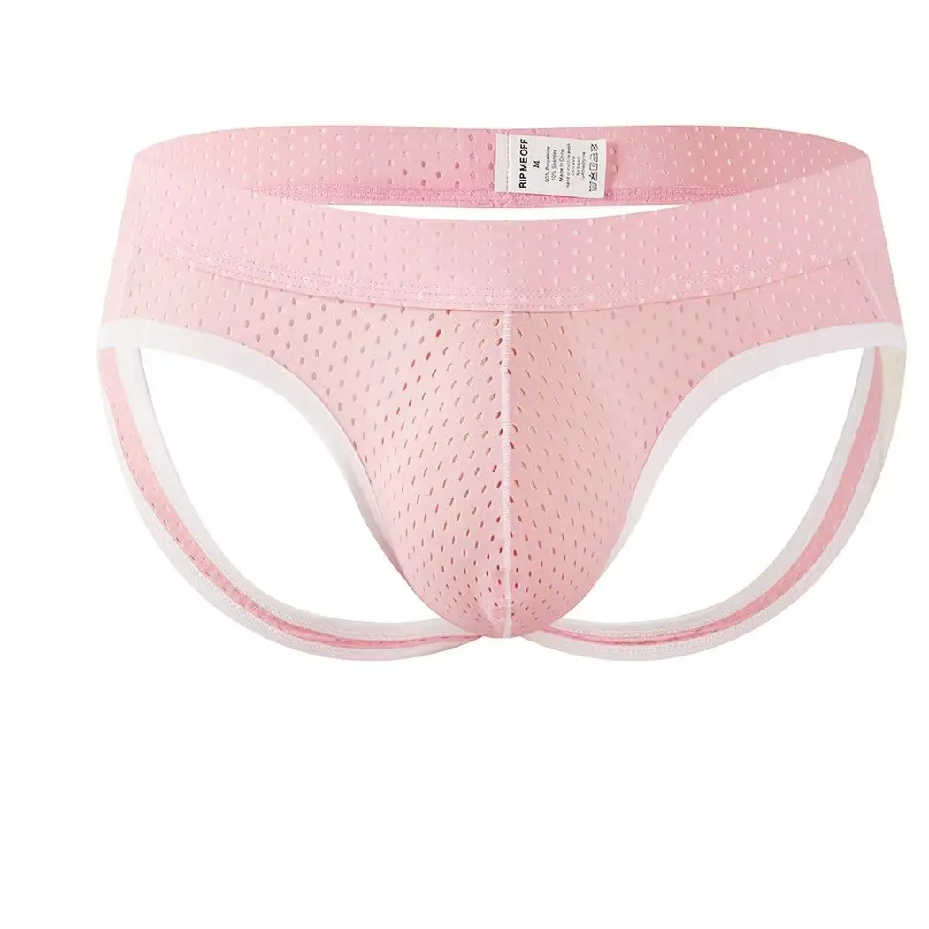 Mesh Jockstrap Men Thong Underwear Sexy Pouch Backless Erotic Panties Jock Straps Lingerie Breathable Underpants Slips