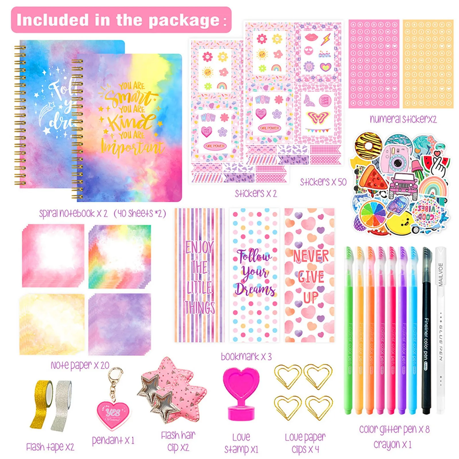 Girls DIY Journal Set - DIY Journal Set For Teen Girls Stationery Set Scrapbook And Journal Supplies Set