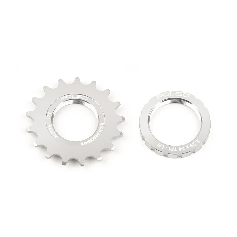 POLSO Silver Fixed Gear Bike Freewheel AL-7075 13T 14T 15T 16T 17T 18T 19T 20T Single Speed Fixie Bicycle Cog