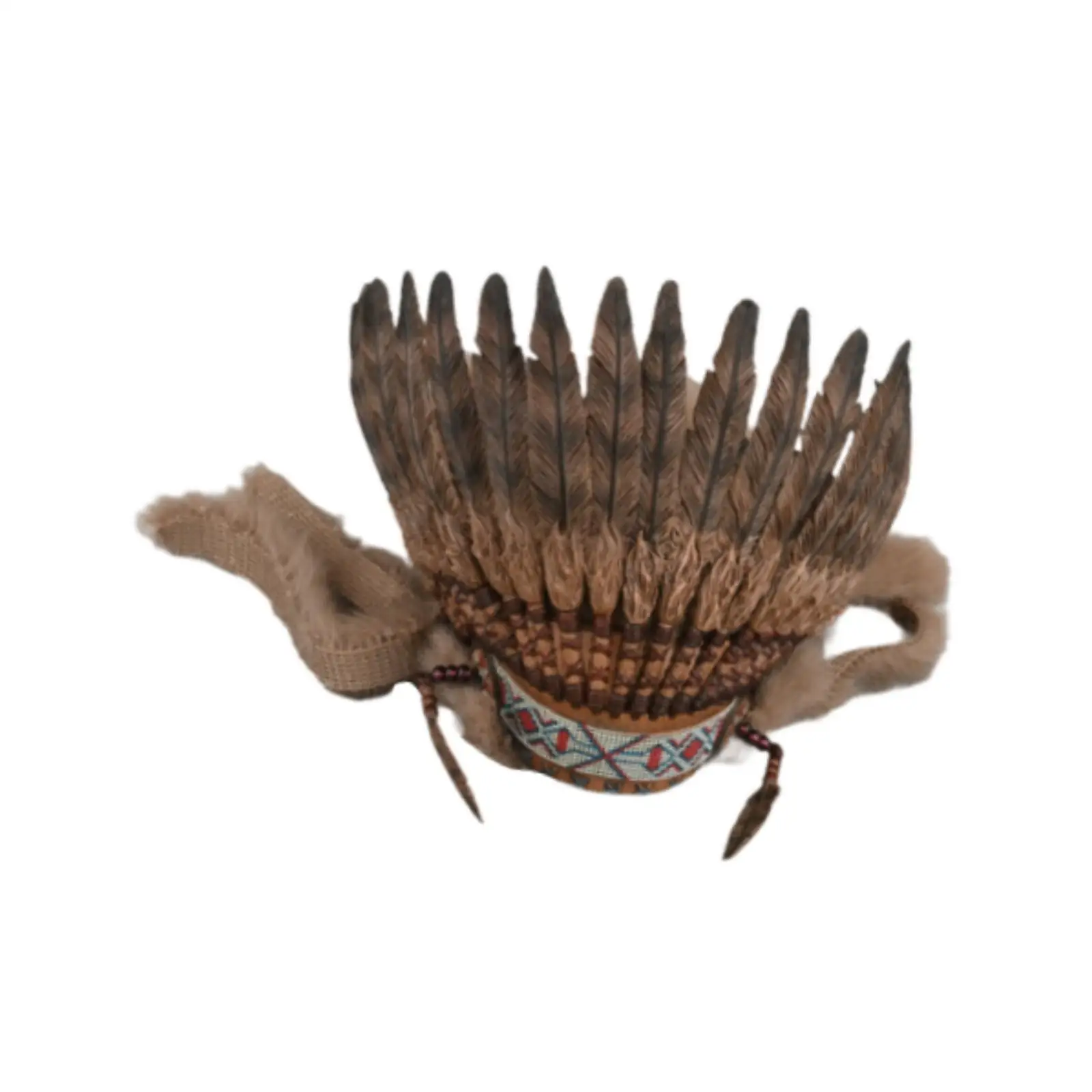 1/6 Scale Figure Feather Headdress Toys Model Handmade Indian Headwear for 12